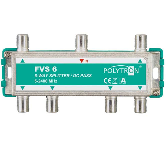 POLY F-Verteiler 6-fach 5-2400MHz  FVS 6     DC-Durchgang 3061800
