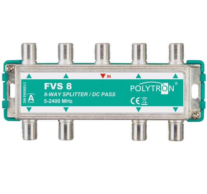 POLY F-Verteiler 8-fach 5-2400MHz  FVS 8     DC-Durchgang 3061900
