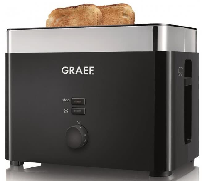 GRAEF TO 62 sw Toaster                   1000W 6 Stufen Brötchenaufsatz Acryl sw