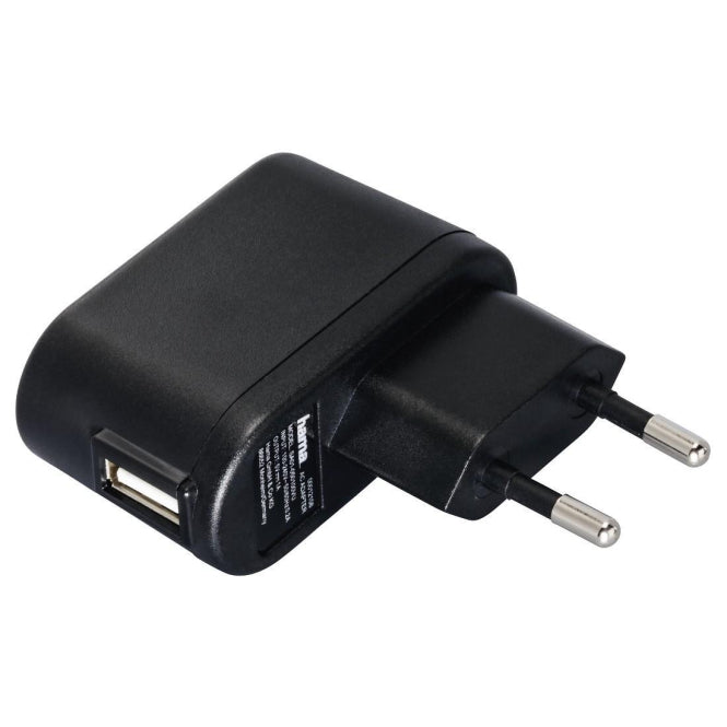 Hama USB-Ladeadapter schwarz       12108     100-240V,1000 mA,USB seitlich