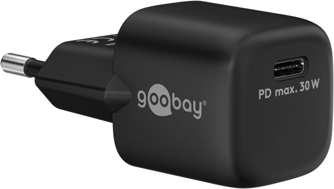 Goobay USB-Schnellladegerät Nano schwarz 30W,3A,USB-C Power Delivery,GaN