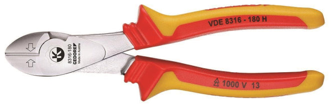 GEDORE VDE-Kraft-Seitenschneider mit     Hüllenisolierung,VDE 8316-180 H  1550993