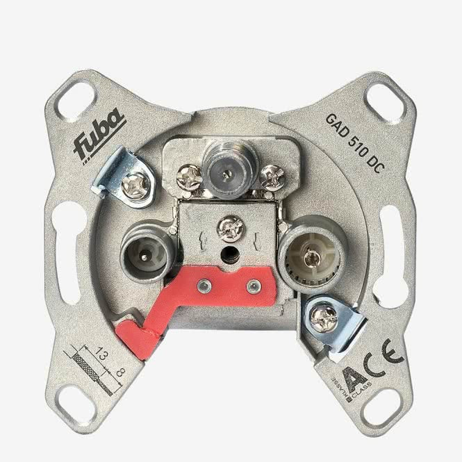 Fuba GAD 510 DC Universal-Durchgangsdose DC-Pass 3-L. Freq.:5-2200MHz Dämpf.:10dB