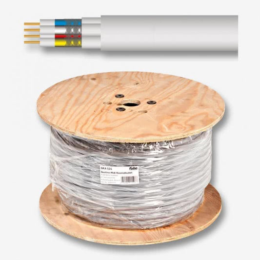 Fuba GKA 524/100 Quattro-Midi-Koaxkabel  100m Trommel 2-fach geschirmt grau >80dB