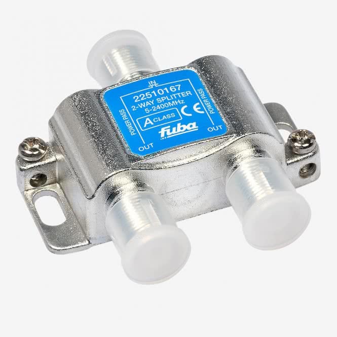 Fuba OHV 201 Verteiler 2-fach horizontal DC-Pass Freq.:5-2400MHz Dämpf.: 4-6dB