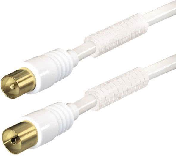 Hapena Antennen-Kabel 2m ws        12721 Koax-Stecker -Koax-Kupplung 110dB Ferrit