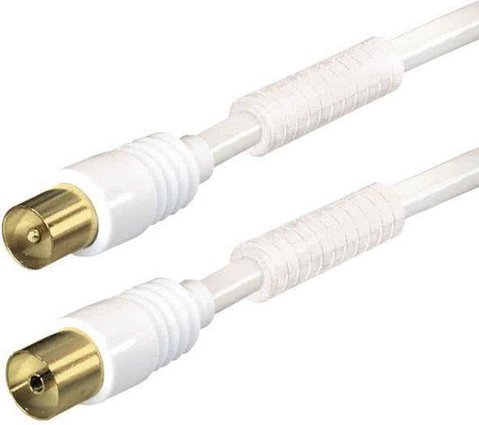 Hapena Antennen-Kabel 2m ws        12721 Koax-Stecker -Koax-Kupplung 110dB Ferrit