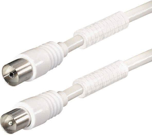 Hapena Antennen-Kabel 1m ws        13811 Koax-Stecker -Koax-Kupplung 100dB Ferrit