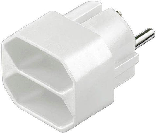 Hapena Euro-Doppelstecker EDS 2    41511 Schuko-Stecker - 2xEuro-Kupplung,weiß