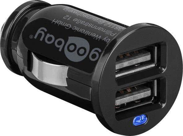Hapena KFZ Lade-Adapter 12V   43802/MINI 2xUSB,2100mAh,schwarz