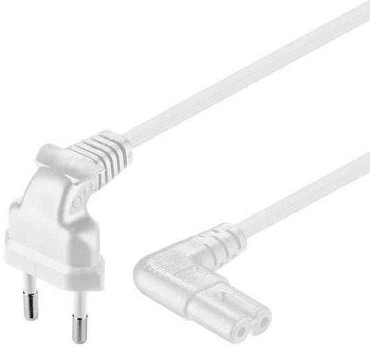 Hapena Netzkabel Eurostecker  4414210301 3m,beide Enden gewinkelt,weiß