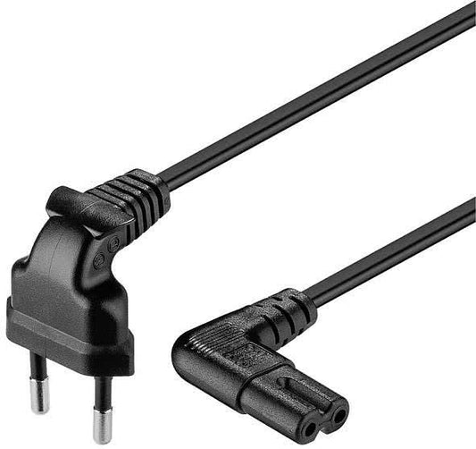 Hapena Netzkabel Eurostecker  4414220502 5m,beide Enden gewinkelt,schwarz
