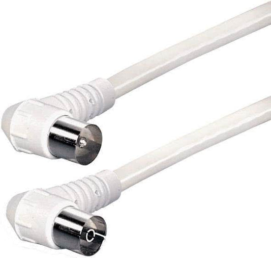 Hapena Antennen-Kabel 1,5m ws      13611 Koax-Stecker - Kupplung Winkel 100dB