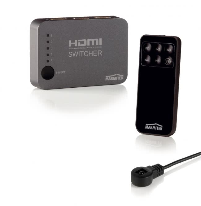 Marmitek Connect 350 UHD 2.0 HDMI-Switch automatisch 4K UHD 5 Eingänge/1 Ausgang