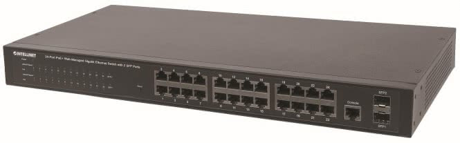 Intellinet 24-Port Gigabit PoE+   560559 Web-Managed Switch mit 2 SFP-Ports 240W