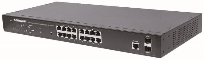 Intellinet 16-Port Gigabit POE+   561341 Web-Managed Switch mit 2 SFP-Ports 220W
