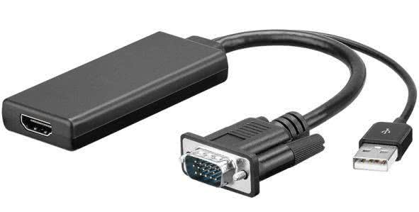 Hapena Konverter              2456781602 VGA-Stecker + Audio zu HDMI-Buchse