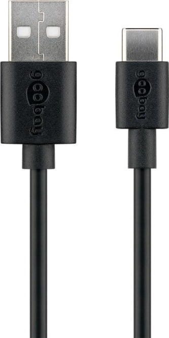 Goobay USB-Kabel 2m schwarz              USB 2.0 USB-A auf USB-C max.15W/3A