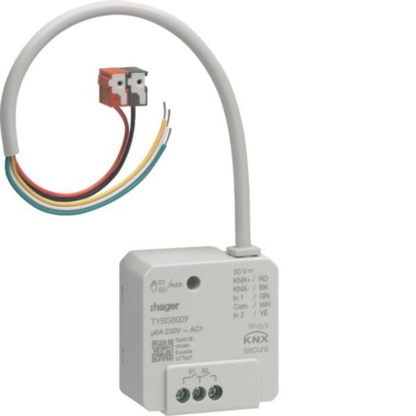 Hager Schalt-/Jalousieausgang   TYBS692F KNX 2/1-fach +2 Eingänge UP 6A