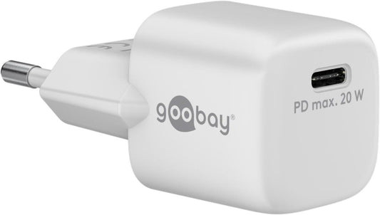 Goobay USB-Schnellladegerät Nano weiß    20W,3A,USB-C Power Delivery,GaN