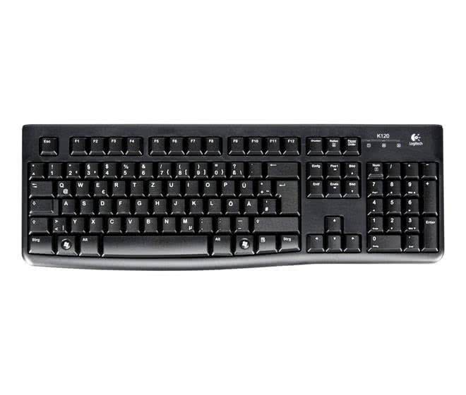 Logitech K120 schwarz Business-Tastatur  spritzwassergeschützt,USB-Kabel 1,5m