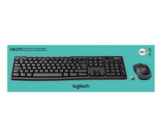 Logitech MK270 schwarz Tastatur/Maus-Set kabellos,lange Batterielaufzeit