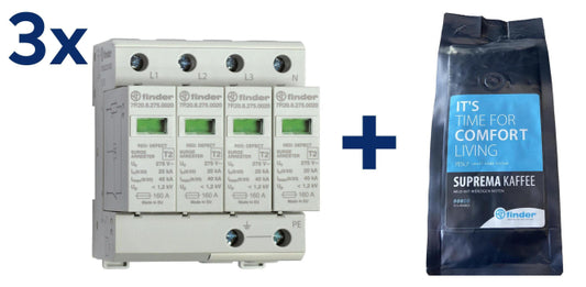 Finder Überspannungssortiment II         3x Finder ÜSS TYP 2 + 250g Kaffee