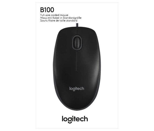 Logitech B100 schwarz optische Maus      800dpi,3 Tasten,Business