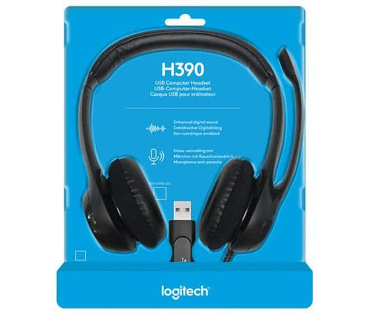 Logitech H390 sw USB-Headset stereo      2,3m Kabel,plug&play,Rauschunterdrückung