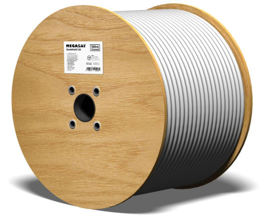 Megasat Quad-Shield 120 Koaxkabel 500m   Trommel,110dB,4-fach geschirmt