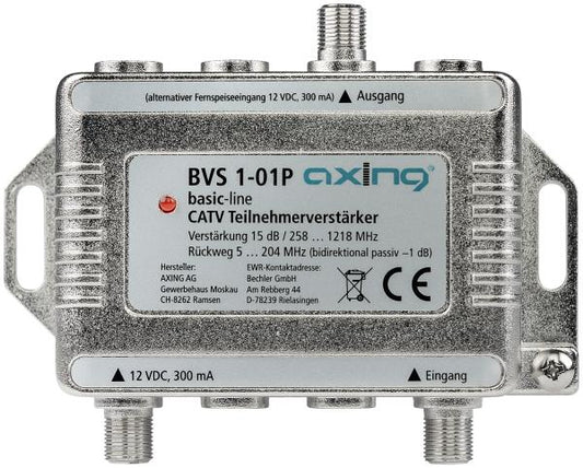 AXING BK-Teilnehmerverstärker  BVS 1-01P 15dB 258-1218MHz/5-204MHz