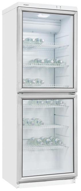 exquisit GKS350-2-GT280D ws Getränkekühl D 320L Glastür 6Ablagen 173x60x60cm