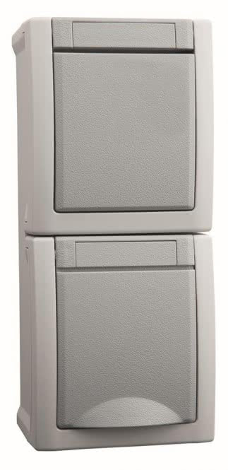 Pana Pacific Kombi-Steckdose 90591098-DE Wechselschalter senkr. FR-AP IP54 grau