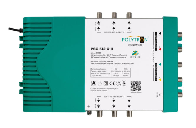 POLY Multischalter        PSG 512 QII    5/12,terr. aktiv,22 kHz,inkl.Netzteil