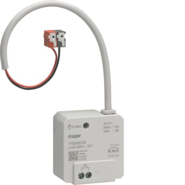 Hager Schaltaktor 1fach 10A /   TYBS601B 230V  UP KNX Secure easy