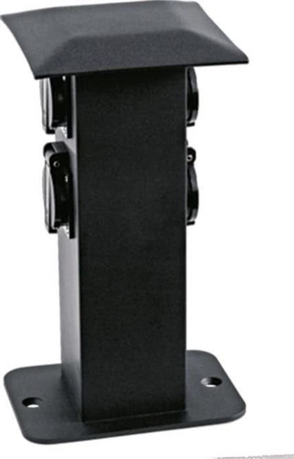 MCJ Steckdosensäule IP44 sw     KON4G/BL Alu pulverb. H300mm 4xSchuko