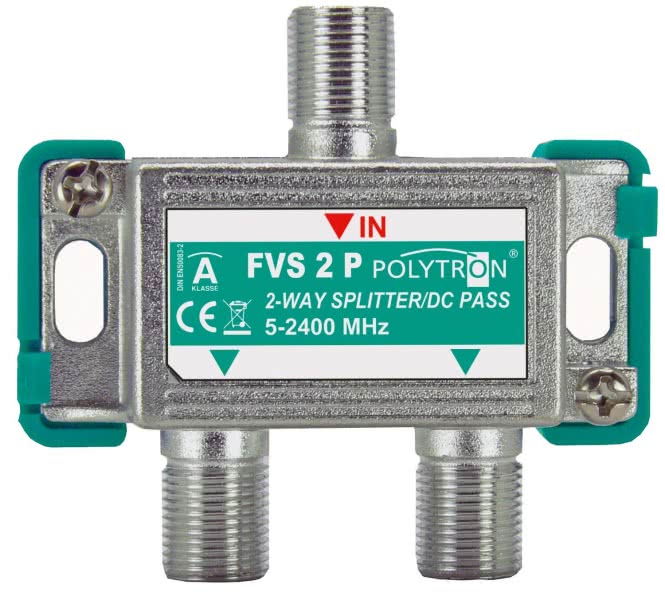 POLY F-Verteiler 2-fach 5-2400MHz  FVS 2     DC-Durchgang 3061500