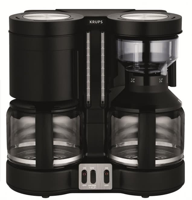 Krups KM 8508 Doppel-Kaffeeautomat/Tee        2x 10 Tassen sw DuothekPlus