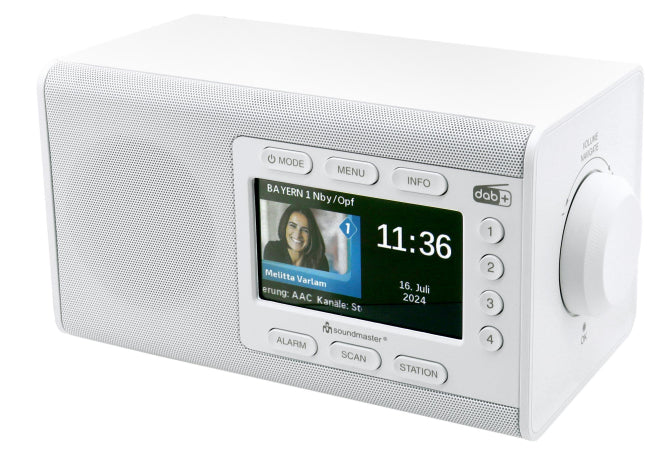 Soundmaster DAB900WE ws Digialradio      DAB+/UKW-RDS,Bluetooth,4 Stationstasten