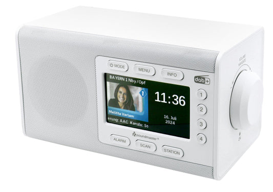 Soundmaster DAB900WE ws Digialradio      DAB+/UKW-RDS,Bluetooth,4 Stationstasten