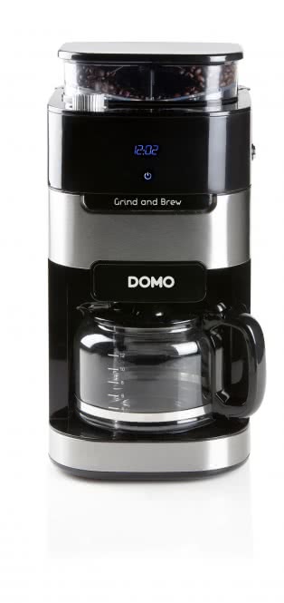 Domo DO 721 K Grind&Brew Kaffeeautomat   12 Tassen 900W Glas Mahlwerk