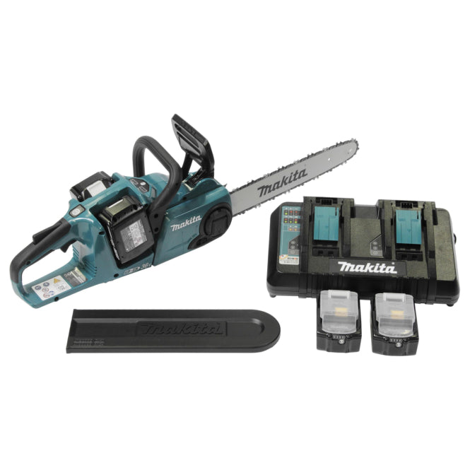 Makita Akku Kettensäge und Tasche        inkl 4 Akkus 6Ah + Ladegerät