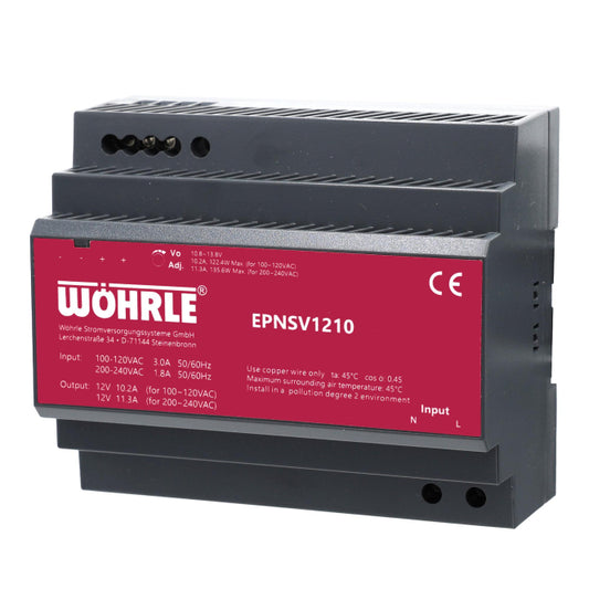 Wöhrle Netzgerät 1ph. E90-264V EPNSV1210 AC A:12VDC 11,3A Verteilereinbau