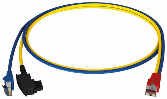 HW Y-Kabel4 LAN/TAE bl/ge 0,5m             HCAHNG-B2404-A005