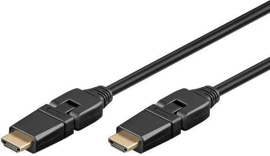 Hapena HDMI-Kabel 2m               74920 beide Stecker winkelbar und 180° drehbar