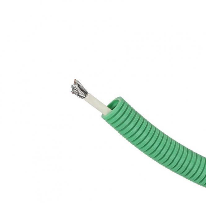 Kabowell Datenleitung im Wellrohr NW16   grün Cat.7 4x2 AWG26 100m Ring