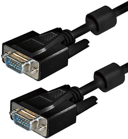 Hapena VGA-Kabel schwarz 3m       C573HF Stecker/Stecker,15pol,beidseitig Ferrit