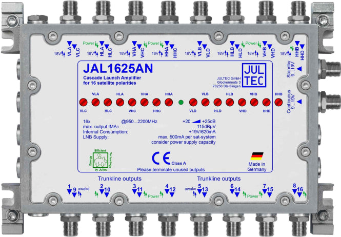 Jultec Sat-                    JAL1625AN Kaskadenstartverstärker, 16x 25dB