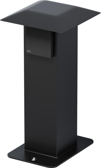 MCJ Steckdosensäule IP44 sw     KON2S/BL Alu pulverb. H295mm 2xSchuko