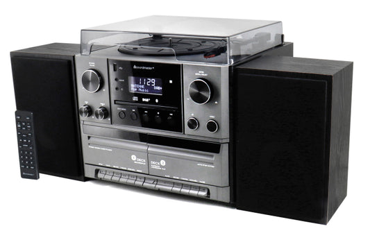 Soundmaster MCD5600SW sw Musiksystem     Platte,DAB+/UKW,CD,USB,2xKassette,Encod.